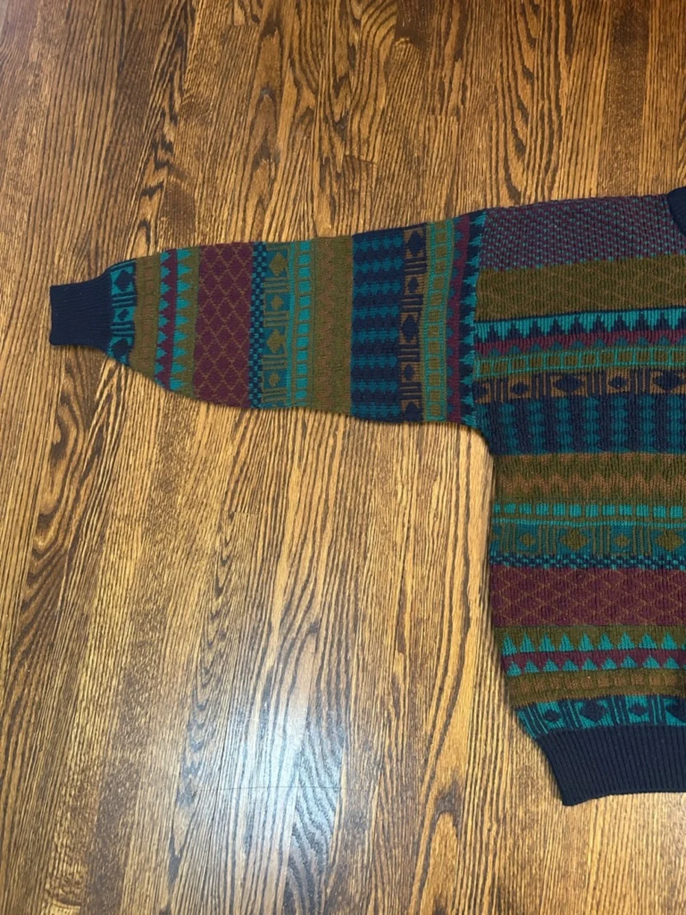 Vintage 90s Vibrant Wool Blend Knit Sweater - Picture 6 of 10